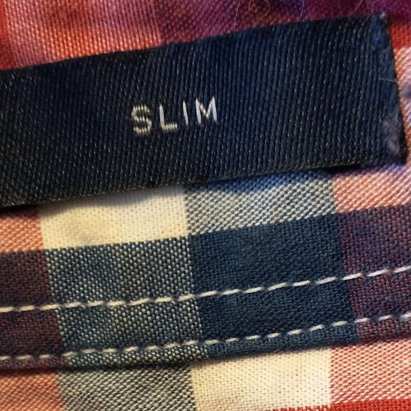 J. Crew Men's Slim Medium Long Sleeve, Button Down Red, White and Blue shirt - Picture 3 of 6